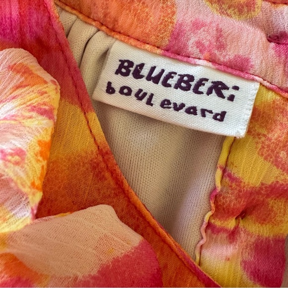 Blueberi Boulevard Pink Yellow Flowy Dress Floral Sleeveless Toddler Girl 4T - Picture 7 of 10